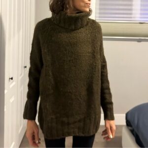 Soft Babaton Deep Olive Cowl Neck Sweater
